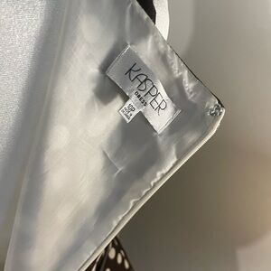 Kasper Black and White Polka Dot Midi Dress